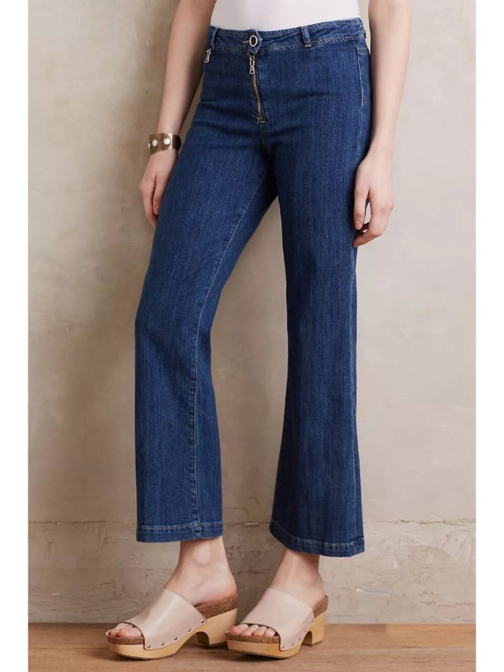 Paige Milo Crop Flare Jeans Womens Size 25 Medium Wash High-Rise Stretch Denim